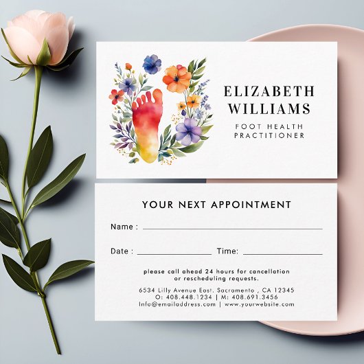 ポディトリスト足医モダン 予約カード