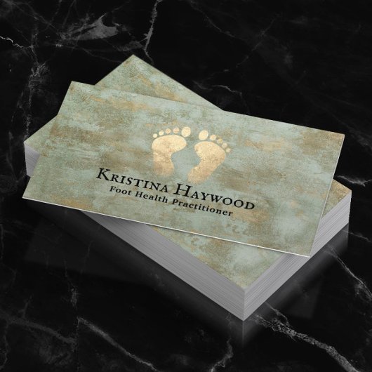 ポディトリスト足衛生開業医ヴィンテージブロンズ 名刺