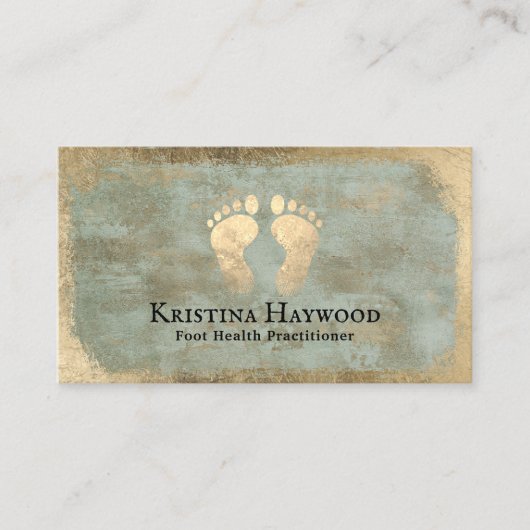 ポディトリスト足衛生開業医ヴィンテージ金ゴールド 名刺 (正面)