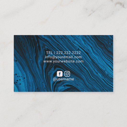 ポディトリスト足衛生開業医抽象芸術ブルー 名刺 (裏面)