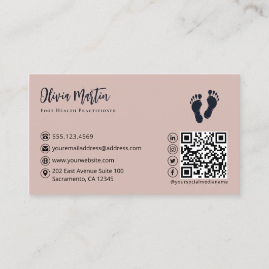 ポディトリスト足衛生開業医QR 名刺 (裏面)