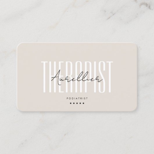 ポディミニマルトリスト足セラピストベージュサンド 名刺 (正面)