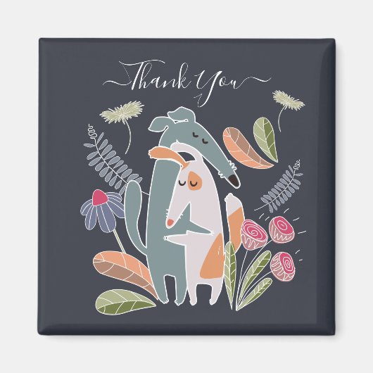 ポデカスタマイズンコとガルゴドッグハグズネイビーブルー マグネット (正面)