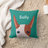 ポデカスタマイズンコイビセンコドッグ顔ブルー クッション (ブランケット)