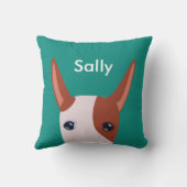 ポデカスタマイズンコイビセンコドッグ顔ブルー クッション (裏面)