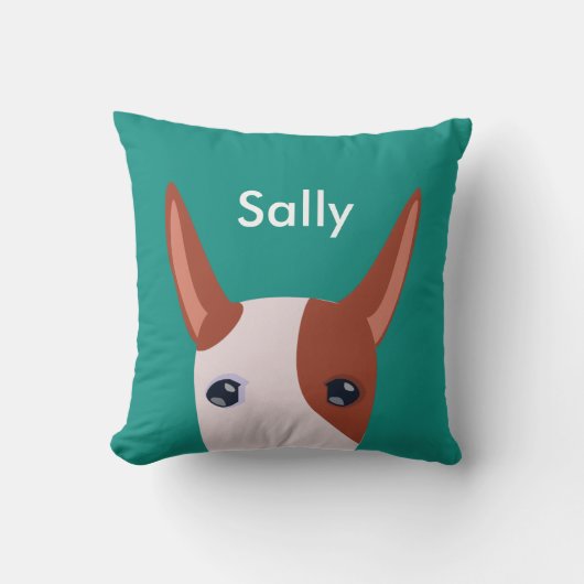 ポデカスタマイズンコイビセンコドッグ顔ブルー クッション (正面)