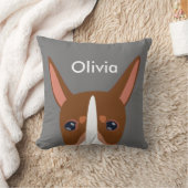 ポデカスタマイズンコオリトドッグ顔ライトグレー クッション (ブランケット)