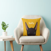 ポデカスタマイズンコ顔ブラック、ホワイト、イエロー クッション (椅子)