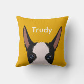 ポデカスタマイズンコ顔白黒イエロー クッション (裏面)