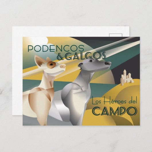 ポデコとガルゴヴィンテージアールデコスタイルポスター ポストカード (正面/裏面)