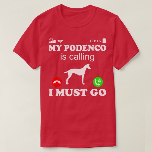 ポデコカナリオが電話している Tシャツ (デザイン正面)