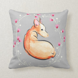 ポデコドッグウォーターカラーソフトグレーフローラ クッション