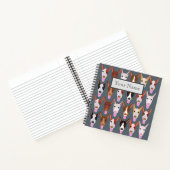 ポデコパーソナライズされたドッグ顔グレイ ノートブック (内部)