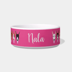 ポデコパーソナライズされたドッグ顔ピンク ボウル