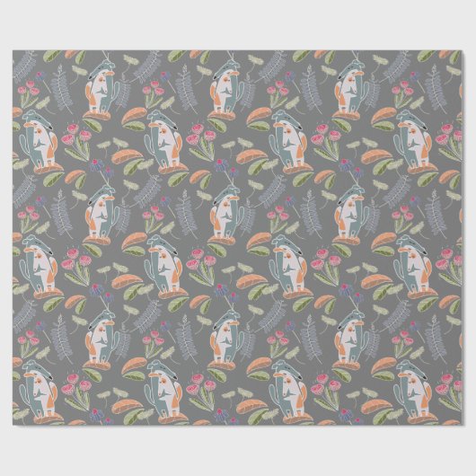 ポデコ犬とガルゴかわいらしグレイ漫画 ラッピングペーパー (フラット)