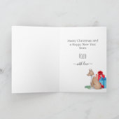 ポデパーソナライズされたンコパピー水の色のクリスマス シーズンカード (内部)