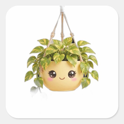 ポトス かわいい 観葉植物 シール (正面)