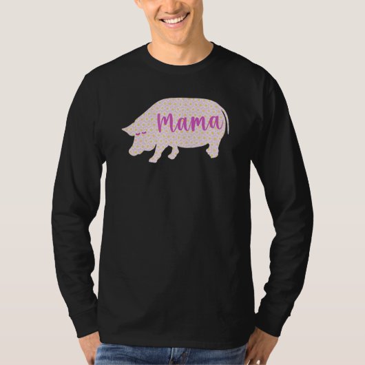 ポトベリーピグママデイジーシルエット母D Tシャツ (正面)