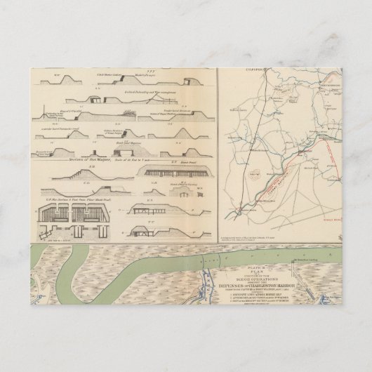 ポトマック作戦の陸軍チャールストン・ハーバー ポストカード (正面)