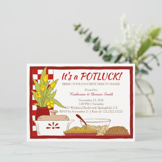 ポトラックパーティーディナーまたはランチ誕生日 招待状 (スタンド正面)