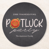 ポトラックパーティー感謝祭パーティーコースター ラウンドペーパーコースター (正面)