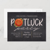 ポトラックパーティー感謝祭招待状はがき ポストカード (正面/裏面)