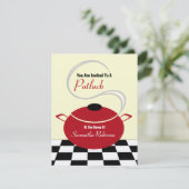 ポトラック招待状-白黒&レッドキッチン 招待状 (スタンド正面)