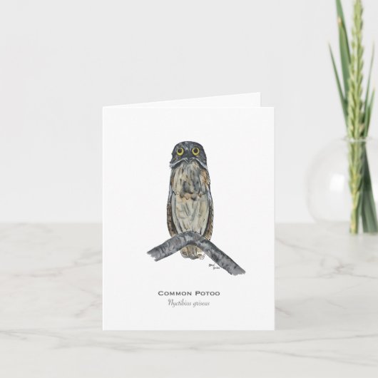 ポトー鳥折り畳みノートカード カード (正面)