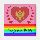 ポドゴリカプライド&ハート&レインボフラッグ/love マグネット (正面)