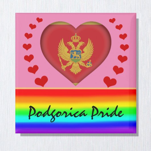 ポドゴリカプライド&ハート&レインボフラッグ/love マグネット