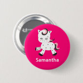 ポニーかわいらしかわいいピンク 缶バッジ (正面&裏面)