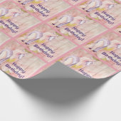 ポニーかわいらしとデイジーメンウッドホース誕生日 ラッピングペーパー (角)