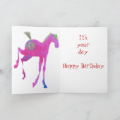 ポニーかわいらしスレッド誕生日カード カード (内部)