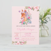 ポニーかわいらしフローラベビーシャワー 招待状 (スタンド正面)