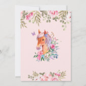 ポニーかわいらしフローラベビーシャワー 招待状 (裏面)