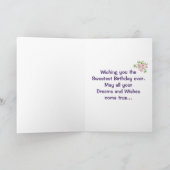 ポニーかわいらしnデイジーオンバーンウッドホース誕生日 カード (内部)