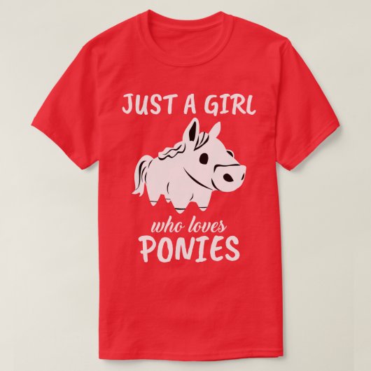 ポニーが大好きな女の子 Tシャツ (デザイン正面)