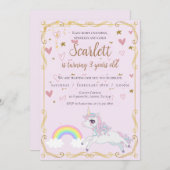 ポニーさんの3回目の誕生日の招待状 招待状 (正面/裏面)