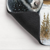 ポニーとウサギがクリスマスファームに マウスパッド (コーナー)