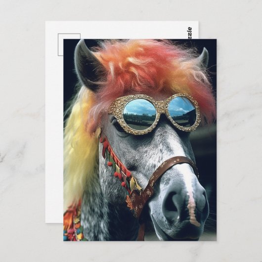 ポニーとピエロの髪と眼鏡 ポストカード (正面/裏面)