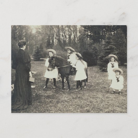 ポニーとロシアの子供たちツァル&ツァリーナ – OTMA ポストカード (正面)