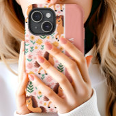 ポニーと花 カスタム 名前入り フローラル デザイン Case-Mate iPhoneケース