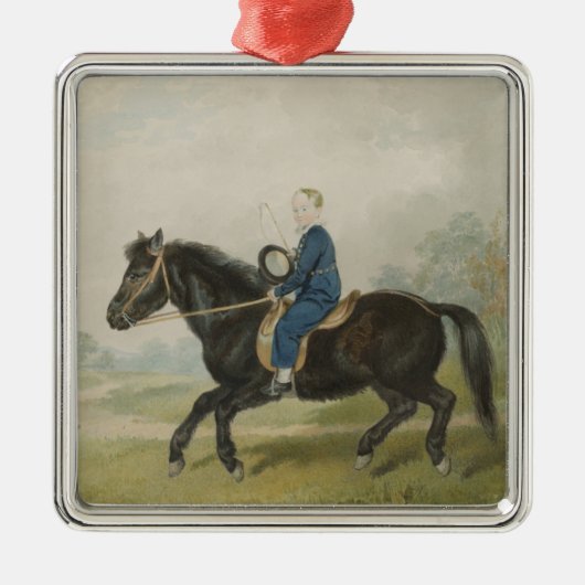 ポニーに乗る少年（Penry Williams著） メタルオーナメント (正面)