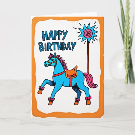 ポニーのお誕生日カード カード (正面)