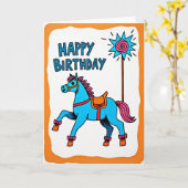 ポニーのお誕生日カード カード (黄色い花)