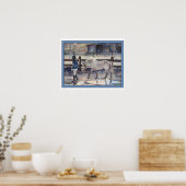 ポニーのアートワークをリードする少女 ポスター (キッチン)