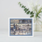 ポニーのアートワークをリードする少女 ポストカード (スタンド正面)