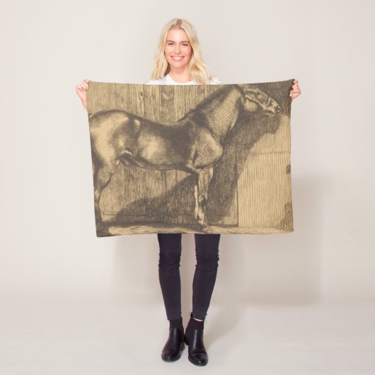 ポニーのスケッチ（ポール・アルバート・ベスナード著） フリースブランケット (インサイチュ)