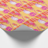 ポニーの子供たち6歳の誕生日のストライプ包み ラッピングペーパー (角)