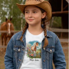 ポニーの愛好家 ポイント柄の子馬 女子  Tシャツ